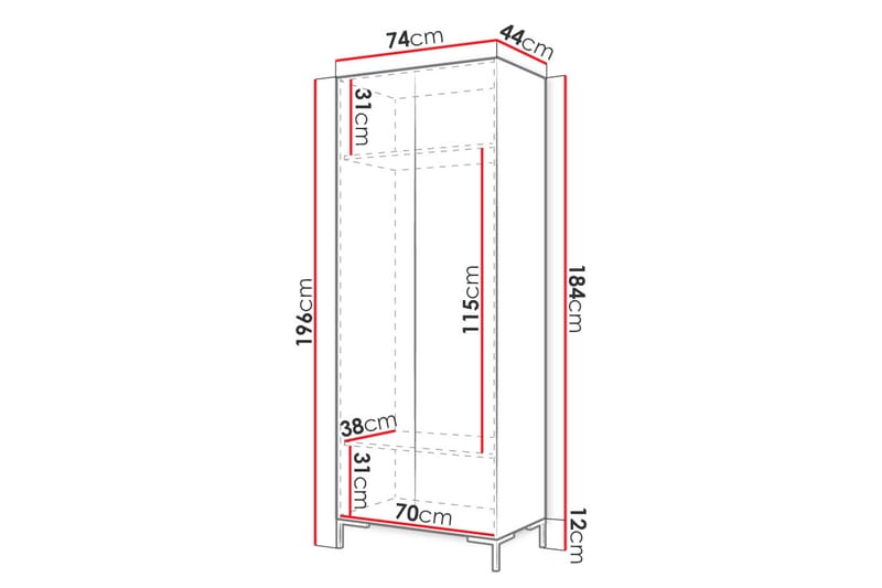 Garderobe - Sort|Guld - Opbevaring - Tøjopbevaring - Garderobeskabe