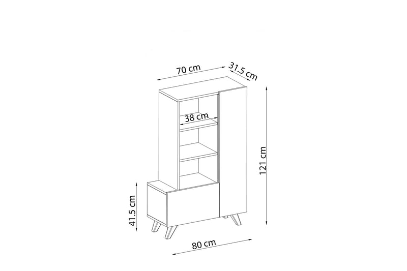 Agostina Skoreol Garderobe 80x121 cm Lys brun - Hanah Home - Opbevaring - Tøjopbevaring - Garderobeskabe - Garderobeindretning - Skohylde garderobe