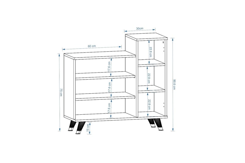 Asimo Skohylde Garderobe 90x90,6 cm Brun - Hanah Home - Opbevaring - Tøjopbevaring - Garderobeskabe - Garderobeindretning - Skohylde garderobe