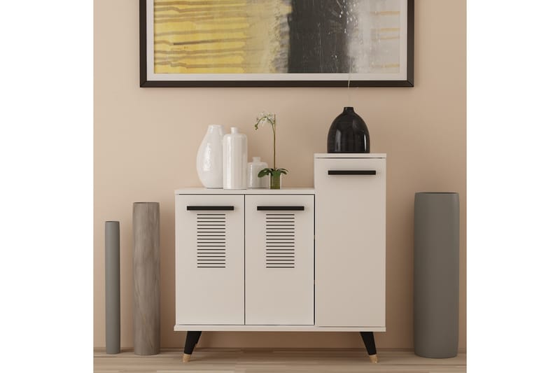 Asimo Skoreol Garderobe 90x90,6 cm Hvid - Hanah Home - Opbevaring - Tøjopbevaring - Garderobeskabe - Garderobeindretning - Skohylde garderobe