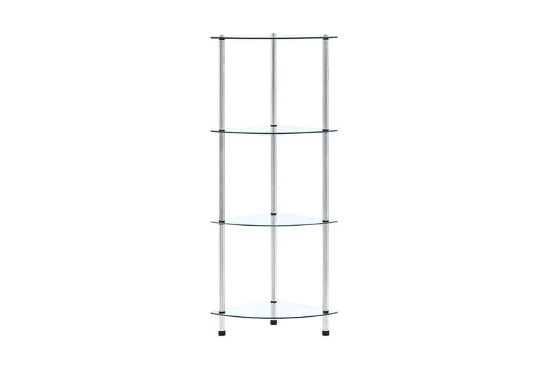 glasreol i 4 niveauer 30x30x100 cm hærdet glas transparent - gennemsigtig - Opbevaring - Tøjopbevaring - Garderobeskabe - Garderobeindretning - Hylder til garderobe