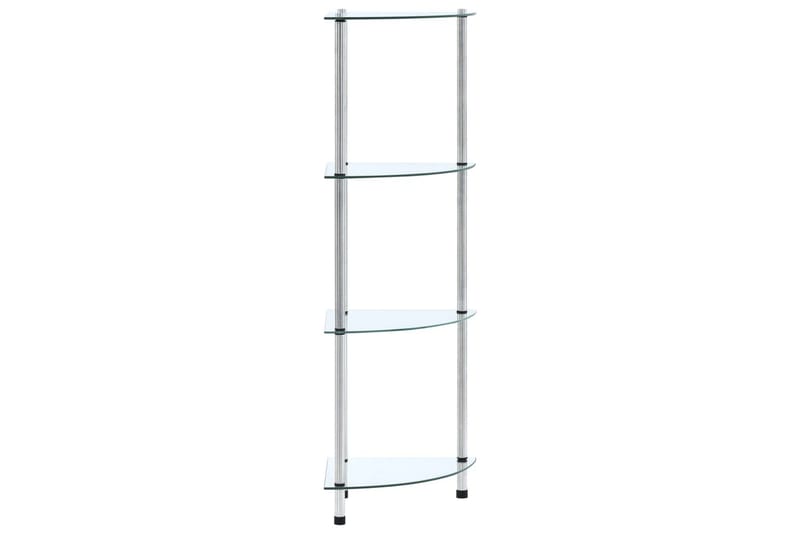 glasreol i 4 niveauer 30x30x100 cm hærdet glas transparent - gennemsigtig - Opbevaring - Tøjopbevaring - Garderobeskabe - Garderobeindretning - Hylder til garderobe