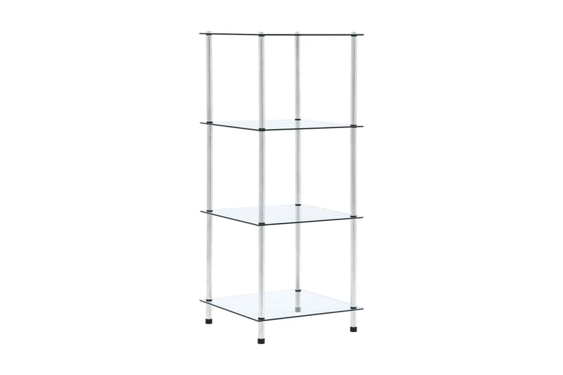 glasreol i 4 niveauer 40x40x100 cm hærdet glas transparent - gennemsigtig - Opbevaring - Tøjopbevaring - Garderobeskabe - Garderobeindretning - Hylder til garderobe