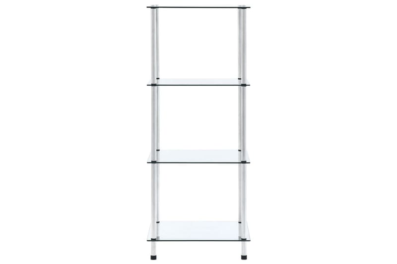 glasreol i 4 niveauer 40x40x100 cm hærdet glas transparent - gennemsigtig - Opbevaring - Tøjopbevaring - Garderobeskabe - Garderobeindretning - Hylder til garderobe