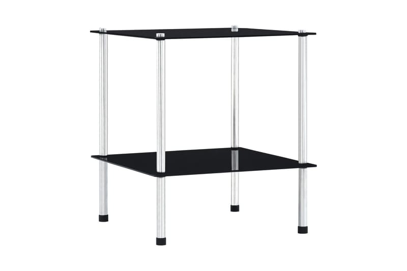 reol med 2 hylder 40 x 40 x 47 cm hærdet glas sort - Sort - Opbevaring - Tøjopbevaring - Garderobeskabe - Garderobeindretning - Hylder til garderobe