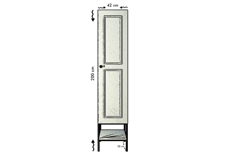 Elesham Garderobe 50x42 - Hvid - Opbevaring - Tøjopbevaring - Garderobeskabe - Garderobeskab & klædeskab