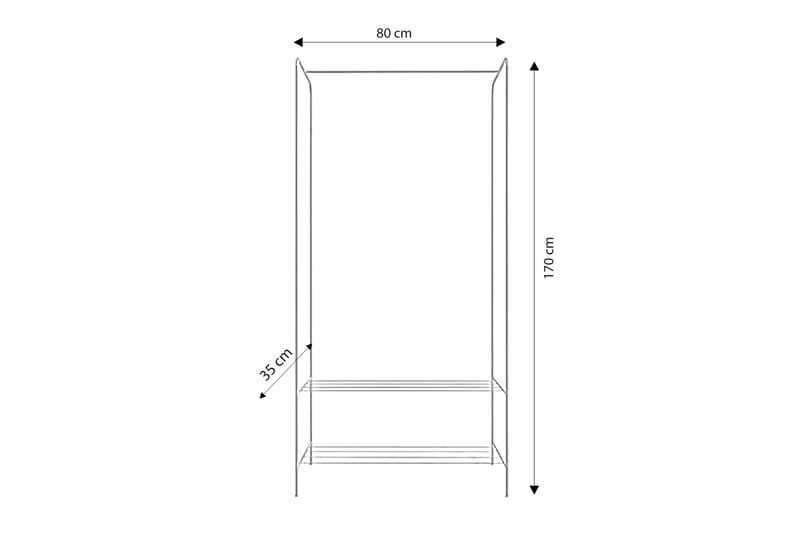 Frankenthal Garderobe 80 cm - Guld - Opbevaring - Tøjopbevaring - Garderobeskabe - Garderobeskab & klædeskab