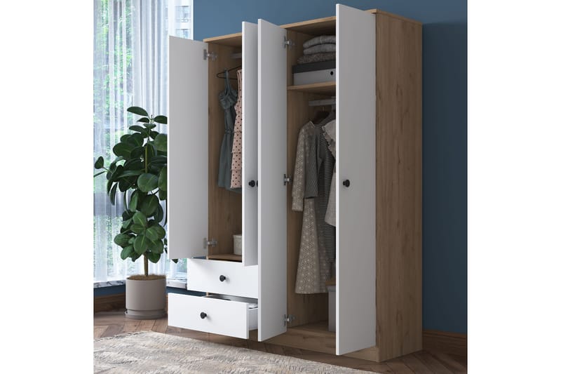 Rinorea Garderobe 120x170 cm - Brun - Opbevaring - Tøjopbevaring - Garderobeskabe - Garderobeskab & klædeskab