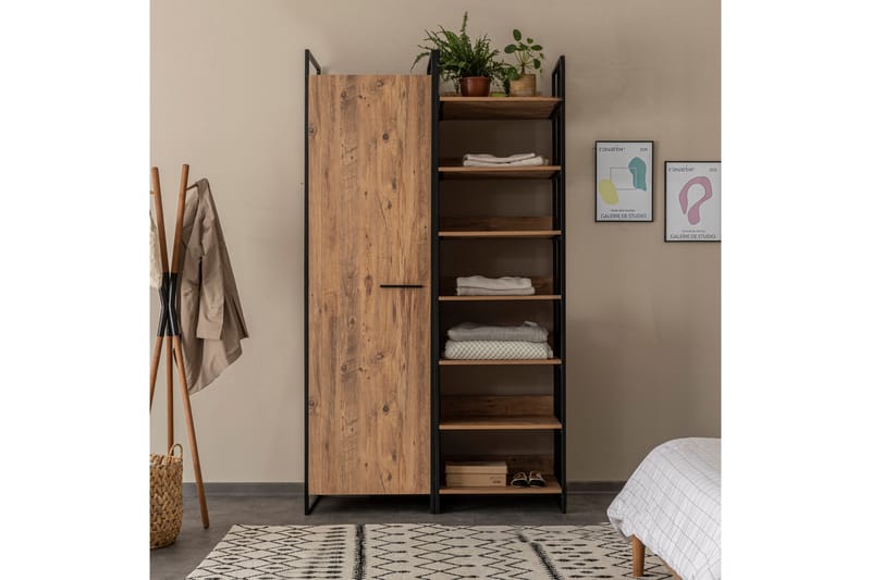 Witonia Garderobe 64x52 cm - Natur - Opbevaring - Tøjopbevaring - Garderobeskabe - Garderobeskab & klædeskab