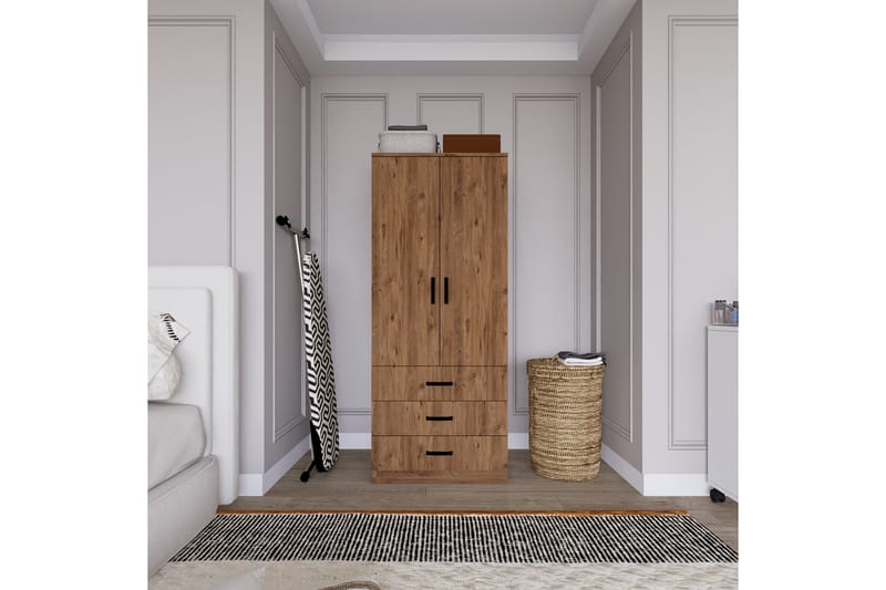 Haaken Garderobe 60x174,8 cm - Brun - Opbevaring - Tøjopbevaring - Garderobeskabe