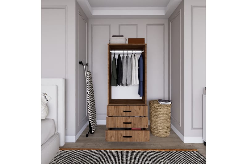 Haaken Garderobe 60x174,8 cm - Brun - Opbevaring - Tøjopbevaring - Garderobeskabe