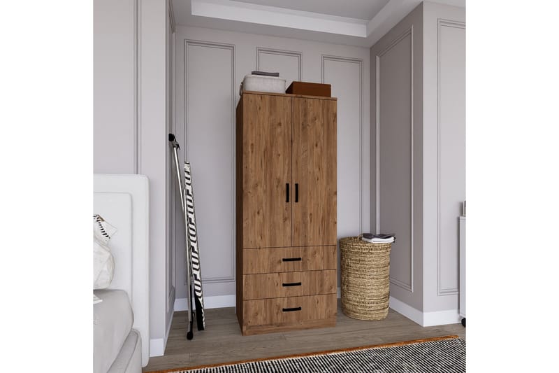 Haaken Garderobe 60x174,8 cm - Brun - Opbevaring - Tøjopbevaring - Garderobeskabe