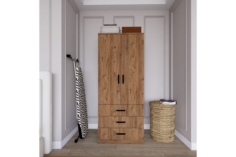 Haaken Garderobe 60x174,8 cm - Brun - Opbevaring - Tøjopbevaring - Garderobeskabe