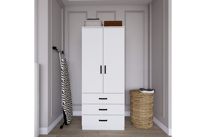 Haaken Garderobe 60x174,8 cm - Mat hvid - Opbevaring - Tøjopbevaring - Garderobeskabe