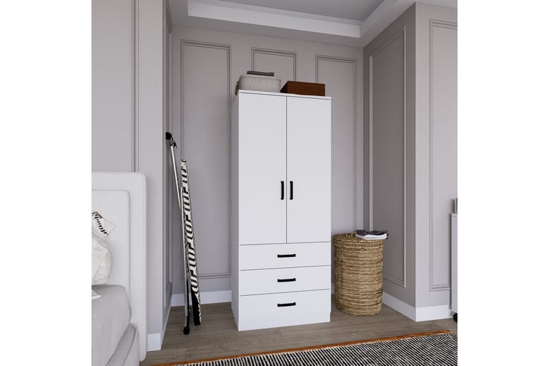 Haaken Garderobe 60x174,8 cm - Mat hvid - Opbevaring - Tøjopbevaring - Garderobeskabe