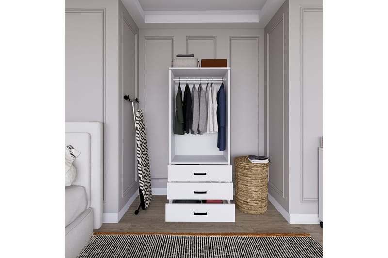 Haaken Garderobe 60x174,8 cm - Mat hvid - Opbevaring - Tøjopbevaring - Garderobeskabe