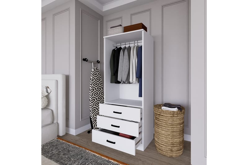 Haaken Garderobe 60x174,8 cm - Mat hvid - Opbevaring - Tøjopbevaring - Garderobeskabe