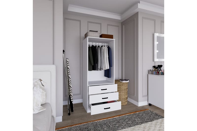 Haaken Garderobe 60x174,8 cm - Mat hvid - Opbevaring - Tøjopbevaring - Garderobeskabe