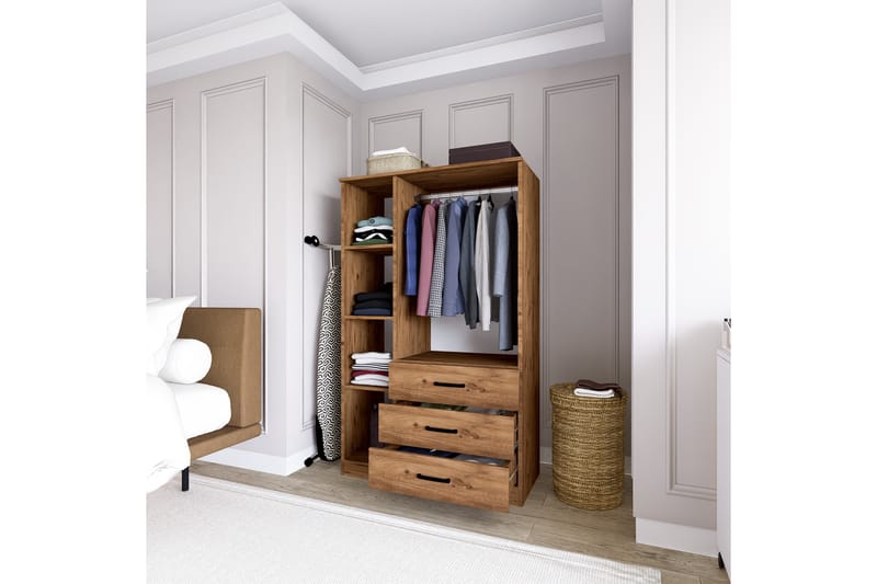 Haaken Garderobe 90x174,8 cm - Brun - Opbevaring - Tøjopbevaring - Garderobeskabe