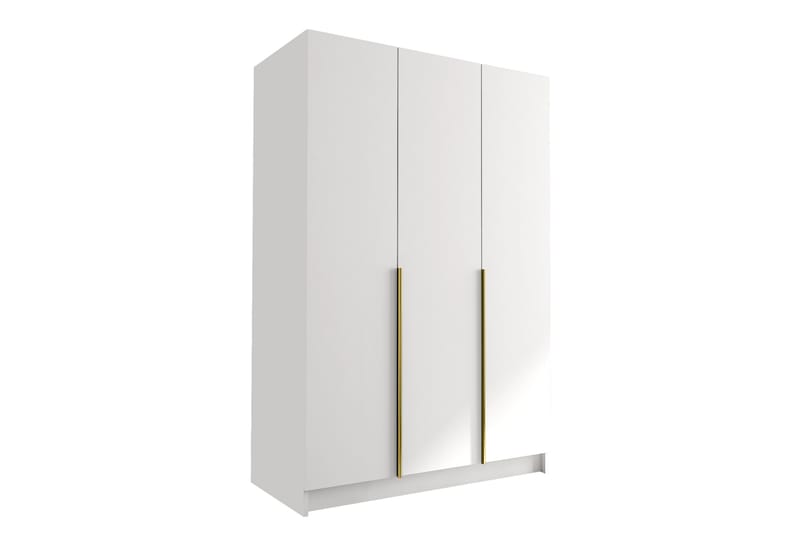 Herrljunga Garderobe 150 cm - Hvid/Guld - Opbevaring - Tøjopbevaring - Garderobeskabe