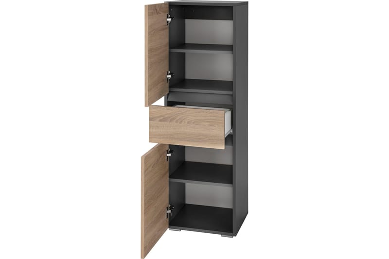 Hudnall Garderobe 38x35 cm Låg - Antracit/Hvid - Opbevaring - Tøjopbevaring - Garderobeskabe