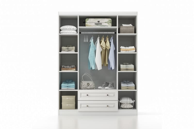 Inci Garderobe 140x210 cm - Hvid - Opbevaring - Tøjopbevaring - Garderobeskabe