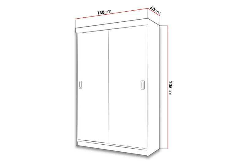 Isolaz Garderobe med Spejl LED-belysning RGB - Hvid/Antracit - Opbevaring - Tøjopbevaring - Garderobeskabe