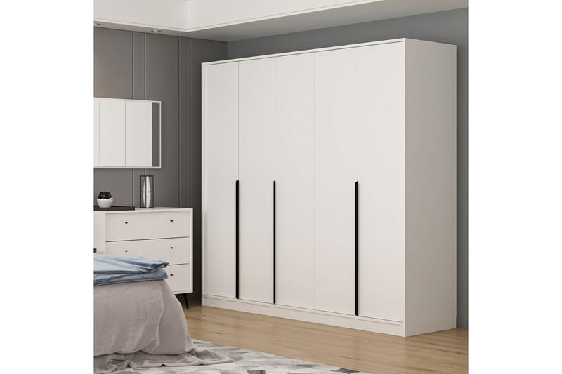 Jarlech Garderobe 60x210 cm - Hvid - Opbevaring - Tøjopbevaring - Garderobeskabe