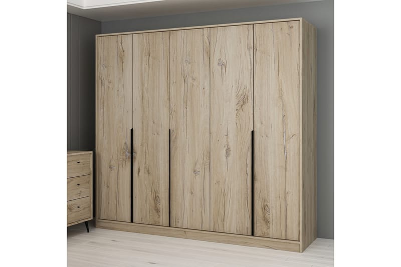 Jarlech Garderobe 60x210 cm - Valnød - Opbevaring - Tøjopbevaring - Garderobeskabe