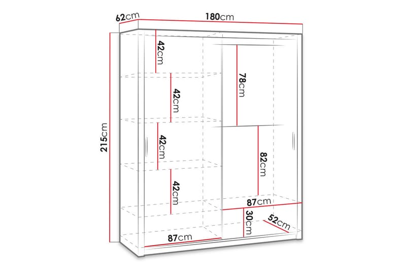 Julissa Garderobe 180 cm - Gylden Natur - Opbevaring - Tøjopbevaring - Garderobeskabe