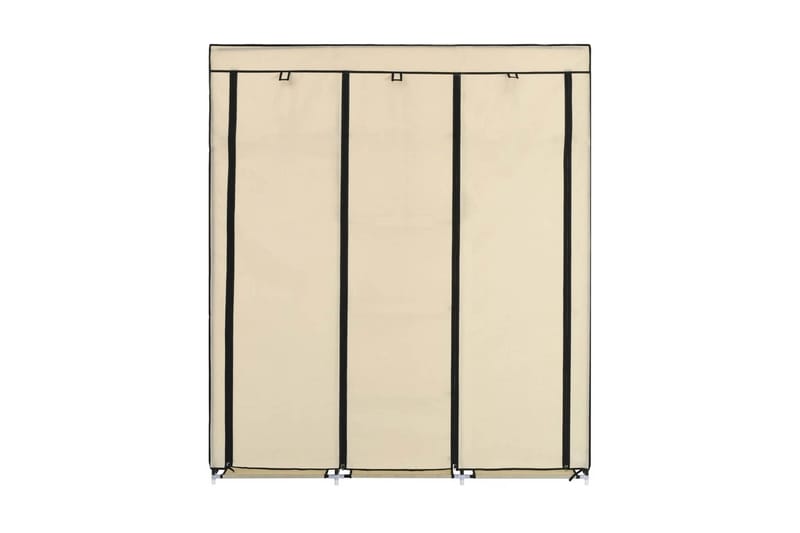 Klædeskab Med Rum Og Tøjstænger 150 X 45 X 175 Cm Stof Creme - Creme - Opbevaring - Tøjopbevaring - Garderobeskabe