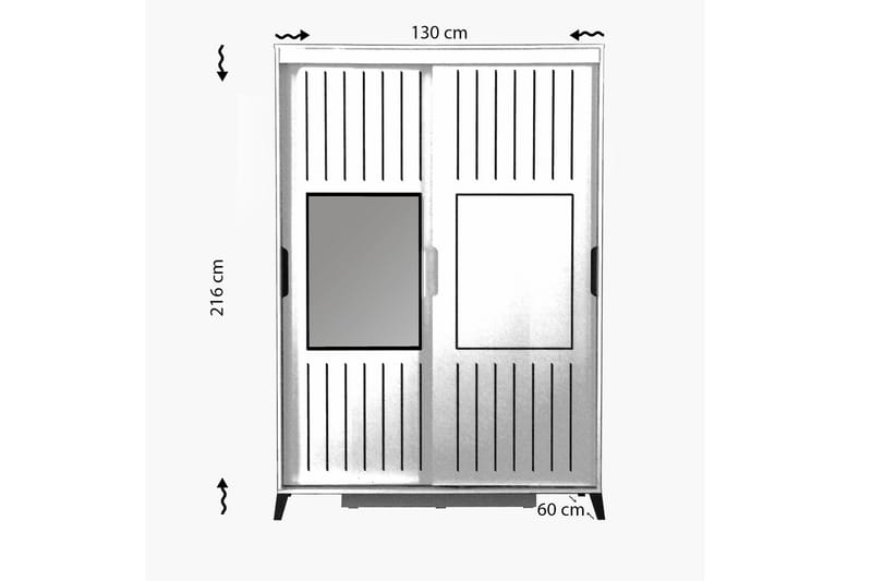 Komfortabel garderobe 130 - Lys træ - Opbevaring - Tøjopbevaring - Garderobeskabe