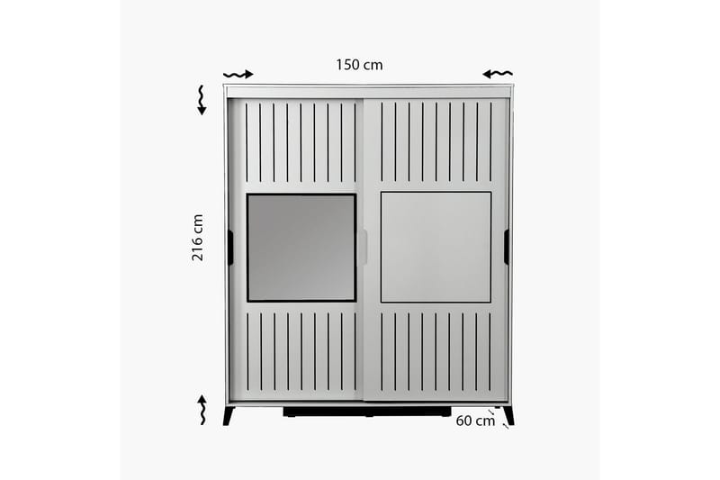 Komfortabel garderobe 150 - Lys træ - Opbevaring - Tøjopbevaring - Garderobeskabe