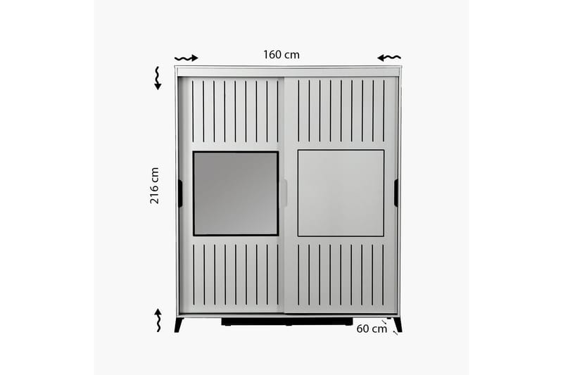 Komfortabel garderobe 160 - Hvid - Opbevaring - Tøjopbevaring - Garderobeskabe