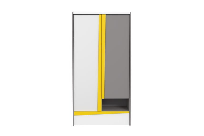 Koziakas Garderobe 53x105 cm - Grå/Hvid/Gul - Opbevaring - Tøjopbevaring - Garderobeskabe