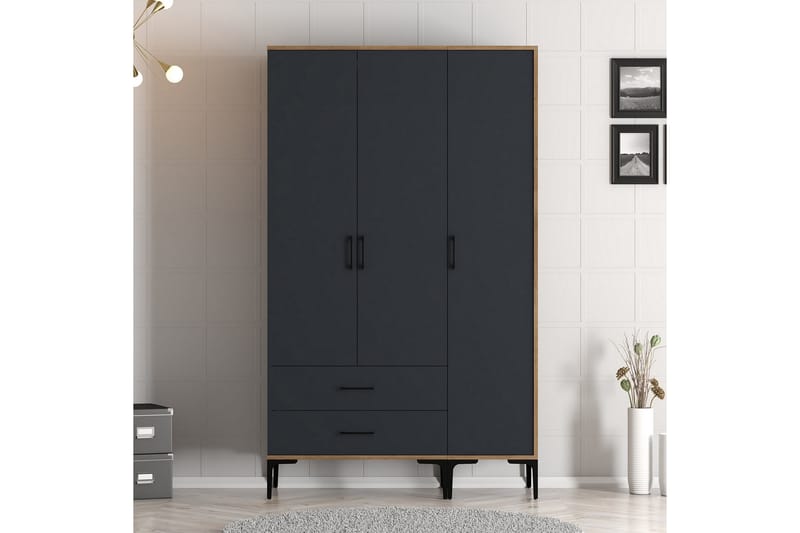 Kumsal Garderobe 120 cm - Antracit - Opbevaring - Tøjopbevaring - Garderobeskabe