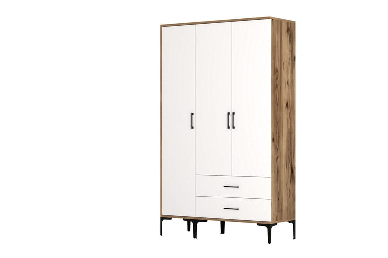 Kumsal Garderobe 120 cm - Brun/Hvid - Opbevaring - Tøjopbevaring - Garderobeskabe