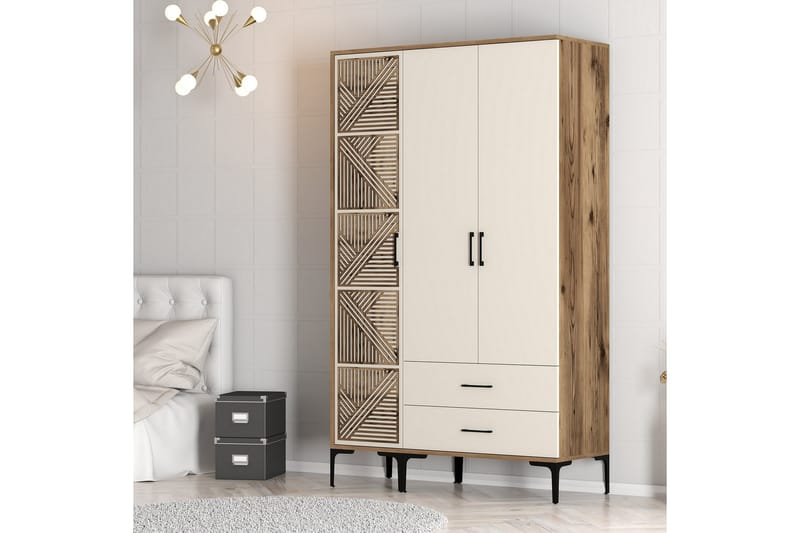 Kumsal Garderobe 120 cm - Cream - Opbevaring - Tøjopbevaring - Garderobeskabe