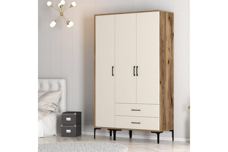 Kumsal Garderobe 120 cm - Cream - Opbevaring - Tøjopbevaring - Garderobeskabe