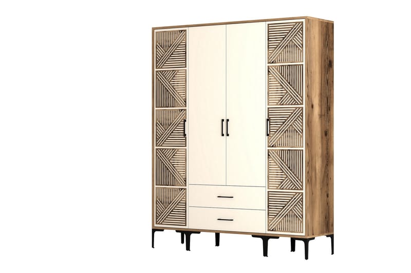 Kumsal Garderobe 160 cm - Cream - Opbevaring - Tøjopbevaring - Garderobeskabe