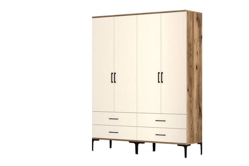 Kumsal Garderobe 160 cm - Cream - Opbevaring - Tøjopbevaring - Garderobeskabe