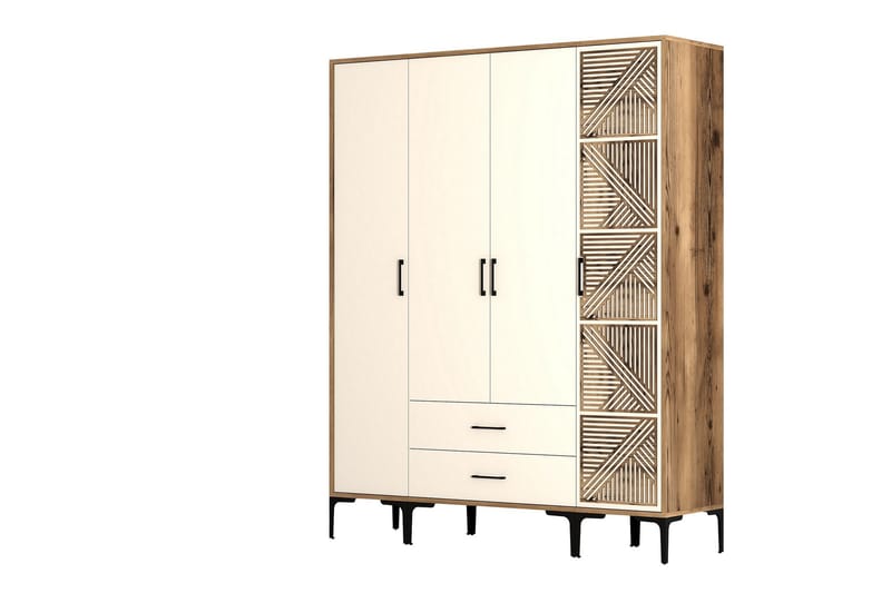 Kumsal Garderobe 160 cm - Cream - Opbevaring - Tøjopbevaring - Garderobeskabe