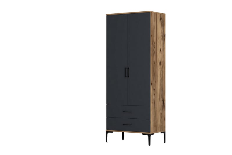 Kumsal Garderobe 80 cm - Antracit - Opbevaring - Tøjopbevaring - Garderobeskabe