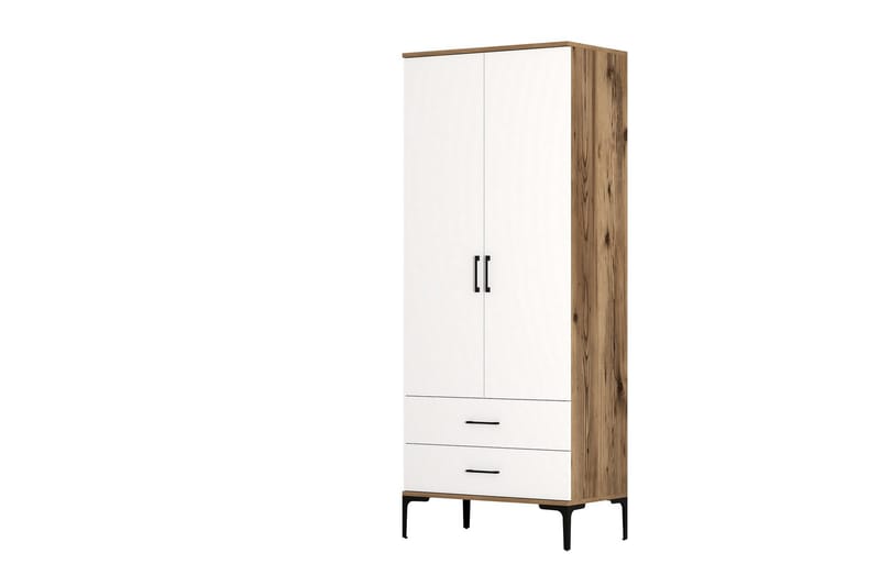 Kumsal Garderobe 80 cm - Brun/Hvid - Opbevaring - Tøjopbevaring - Garderobeskabe