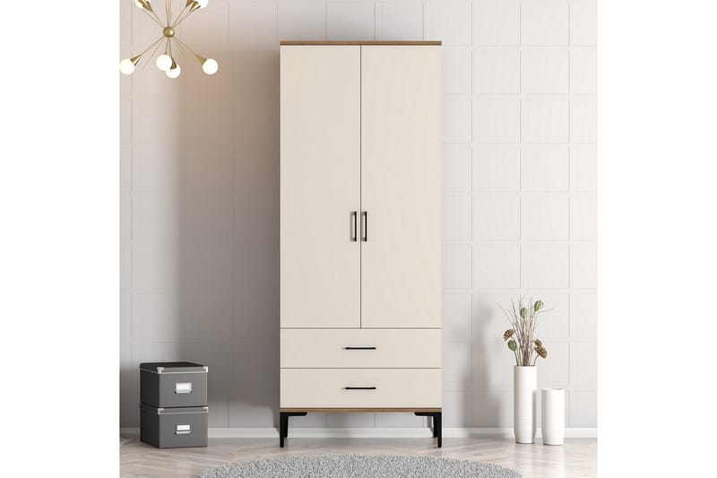 Kumsal Garderobe 80 cm - Cream - Opbevaring - Tøjopbevaring - Garderobeskabe