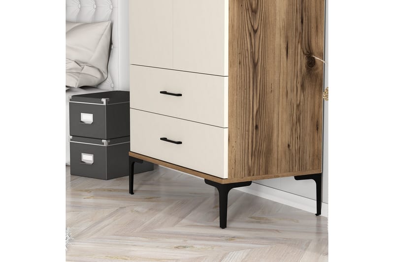 Kumsal Garderobe 80 cm - Cream - Opbevaring - Tøjopbevaring - Garderobeskabe