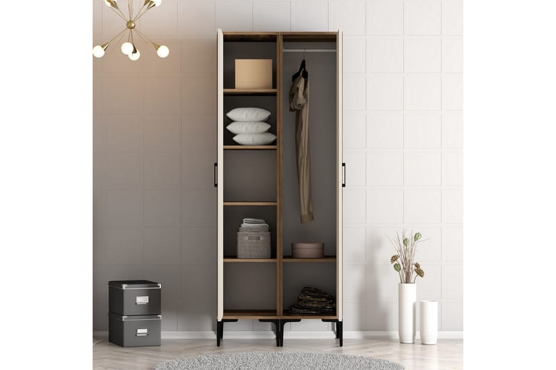 Kumsal Garderobe 80 cm - Cream - Opbevaring - Tøjopbevaring - Garderobeskabe