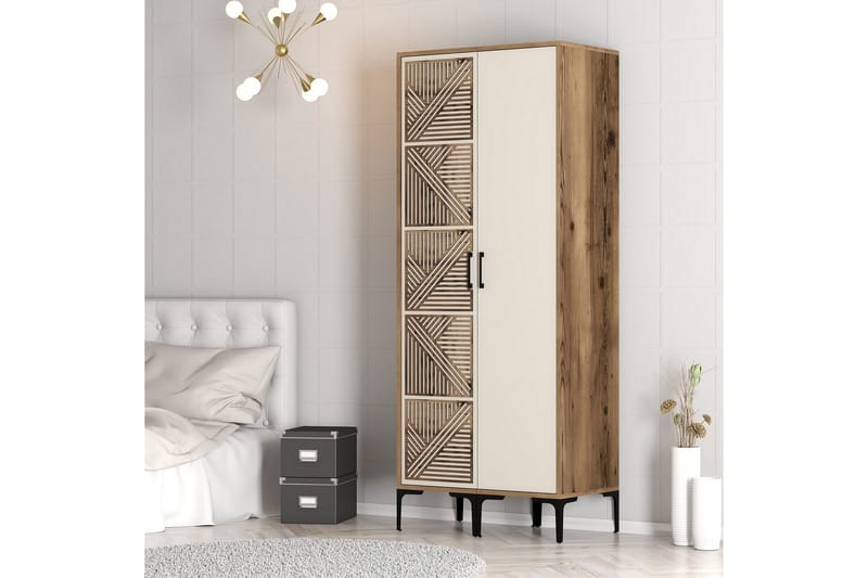 Kumsal Garderobe 80 cm - Cream - Opbevaring - Tøjopbevaring - Garderobeskabe