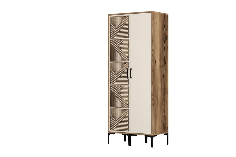 Kumsal Garderobe 80 cm - Cream - Opbevaring - Tøjopbevaring - Garderobeskabe