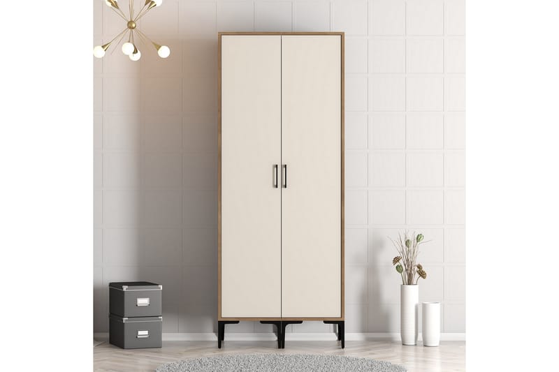 Kumsal Garderobe 80 cm - Cream - Opbevaring - Tøjopbevaring - Garderobeskabe